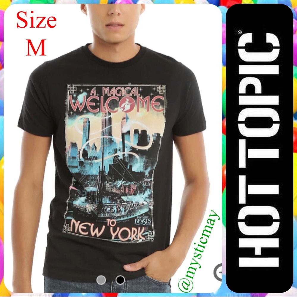 HOT TOPIC Black Art Deco Fantastic Beasts & Where to Find Them Movie Tee Size M